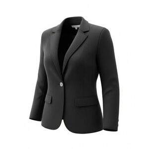 Larry Levine Black Single-Button Tailored Blazer